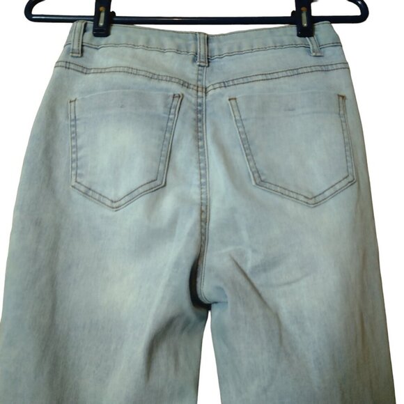 Vanilla Star Women's Size 1 Mom Jean High Rise Tapered Distressed Denim - Picture 4 of 5